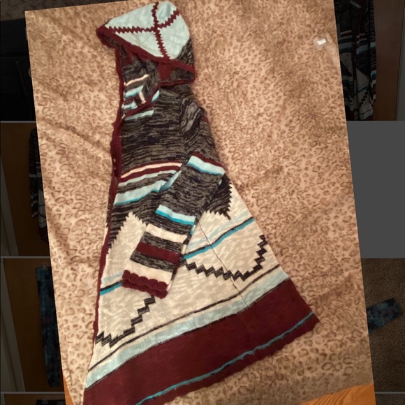 NWT Tunic length hooded open sweater cardigan. - Picture 3 of 3